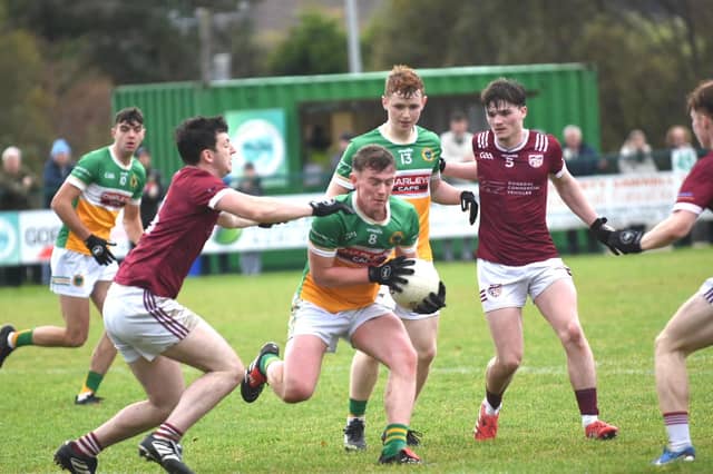 Mark Collum takes the ball forward for Glenswilly against Termon