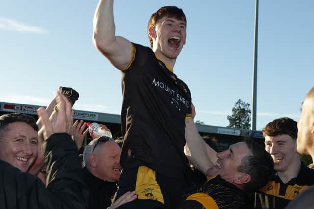 Conor O'Donnell shows his delight following St Eunan's win in the Donegal SFC final