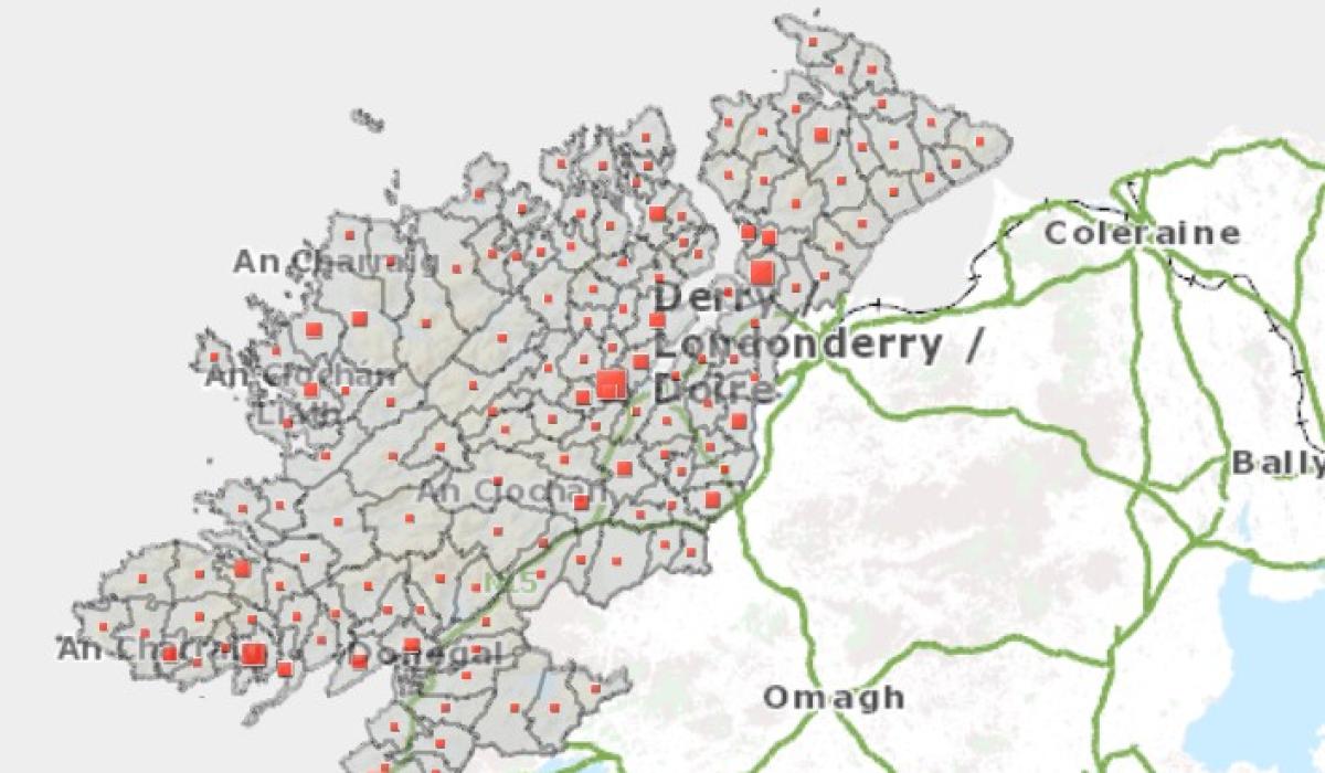 Parts of Donegal with highest confirmed Covid19 cases revealed