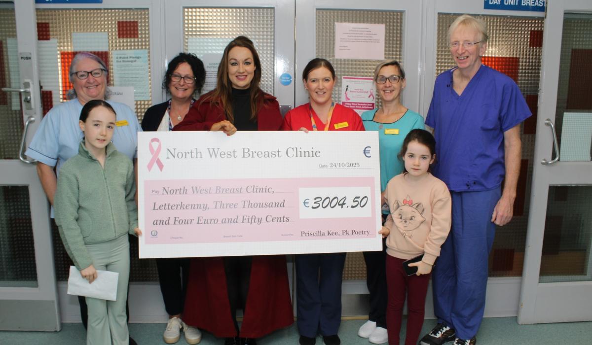 Award-winning poet donates over €3,000 to Letterkenny breast centre from book sales