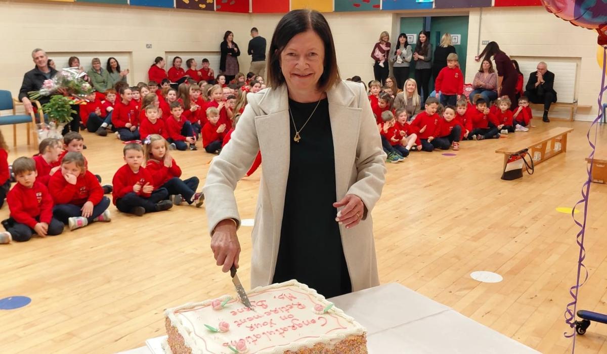 Dromore National School at Crossroads wish Mrs Clare Byrne a happy retirement