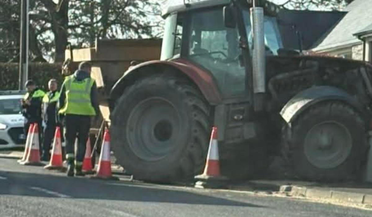 Traffic delays after tractor collides with wall in Stranorlar