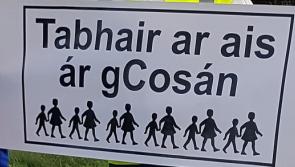 Loughanure community stands with school pupils and parents in calling for footpath.