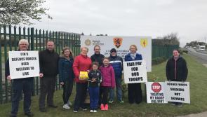Defence Forces members’ wives and partners stage protest in Donegal 