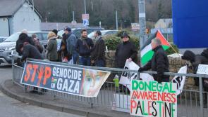 Donegal Awareness for Palestine  holding a vigil for Palestinian prisoners 