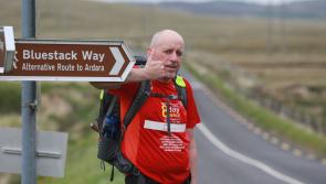 Donegal artist covers nearly 60km so far, in walk for mental health awareness
