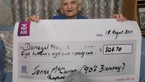 Donegal woman, 90, raises money for Pieta House and the Donegal Hospice