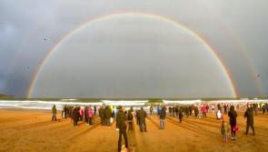 There's a charity swim at the middle of this rainbow in Donegal!