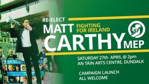 Matt Carthy  MEP to officially launch his re-election campaign on Saturday