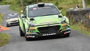 Sam Moffett leads the Joule Donegal International Rally at the end of day two 