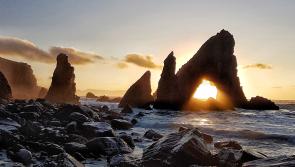 "Planets align" to allow stunning photos at  Bristi sea stack at Crohy Head by Maghery