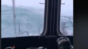 Watch: Spectacular footage from lifeboat tasked to assist fishing vessel off Donegal coast in dreadful conditions