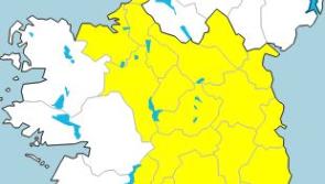Status yellow rainfall weather warning remains in place for Donegal 