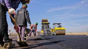 Road surfacing works near major Donegal junction today