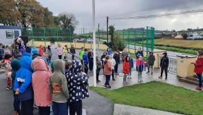 Castletown N.S.  raise their first Green Flag!