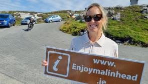 RTÉ star Kathryn Thomas filming in Malin Head