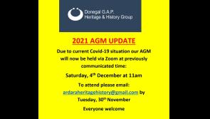 Covid changes see Donegal G.A.P. Heritage and History Group's 2021 AGM go online