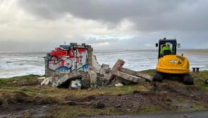 Bundoran's 20th century monolith shelters at famous Rougey walk are tossed 