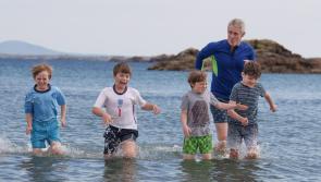 Children enjoy a splashing time at Arranmore open water safety event