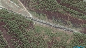 Aerial images show 65km long Russian military convoy close to Kyiv