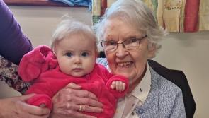 Arranmore Island's oldest and youngest residents meet to say hello