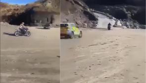Watch: Gardaí in chase as motorbikes speed across Rossnowlagh beach