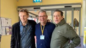 Hollywood stars Liam Neeson and Ciarán Hinds give gifts to Ukrainian kids