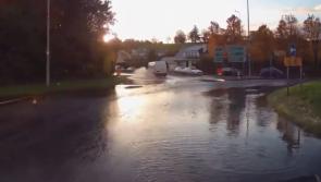 Watch: Letterkenny's Dry Arch roundabout reduced to a single lane due to flooding