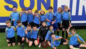 St Eunan's Raphoe NS celebrate victory in the Letterkenny Cup