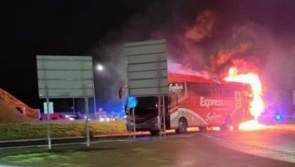 Breaking news: Bus bursts into flames in Letterkenny  