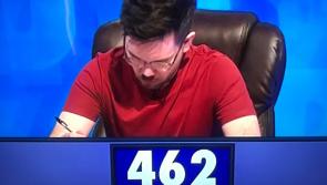 Donegal Town's Peter Burke battles it out on Countdown today 