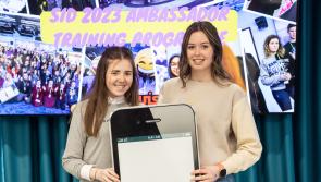 Donegal students Caoimhe Lafferty and Kayla McEleney take a leading role in promoting online safety
