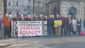 Councillors address Oireachtas members following protest over defective blocks