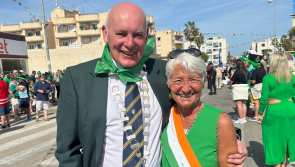 Grand Marshall Anthony Molloy leads off St Patrick's Day parade in Spain