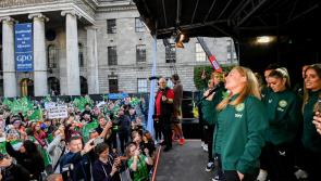 Watch: Amber Barrett gives rendition of 'The Wild Rover' at homecoming