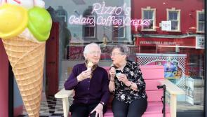 Sister Florence Hutchinson and Patricia Brennan's perfect photo moment in Bundoran