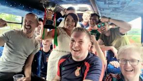 Newlyweds take time out of wedding to join Carndonagh hurlers' celebrations 