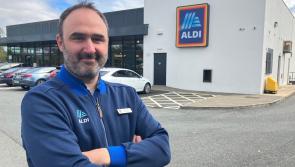 Aldi congratulate Dungloe store manager Conal Sweeney on his 20 years of service