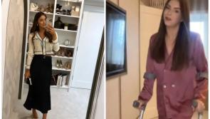 Irish influencer updates followers on freak accident as she appears on crutches