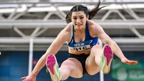 Lauren Callaghan jumps for gold at AAI Games