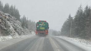 Wintery conditions in south Donegal with the possibility of sleet to come
