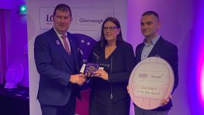 Aine Reilly honored as the 2023 LGFA Club Coach of the Year at Croke Park