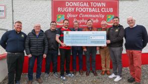 Donegal Town RFC hand over Movember cheques to local Men's Sheds 