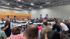 Boxes being opened in local and European elections at count centre in Letterkenny

