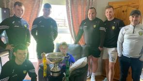 Donegal hurling heroes make surprise visit to brave ten-year-old Ballybofey lad 