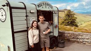 Entrepreneur Melissa Boyle (15) serving coffee with a view at Glengesh
