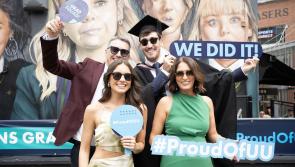 All smiles from the Donegal  contingent  at Ulster University graduation ceremonies