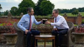 Taoiseach Simon Harris gifts Donegal GAA jersey to Prime Minister Keir Starmer