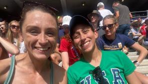 Smiles at the Stade as Rosses AC's Helen McCready selfies with American Olympian