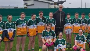 Buncrana U-12 girls' surprise meeting with Donegal boss Jim McGuinness 